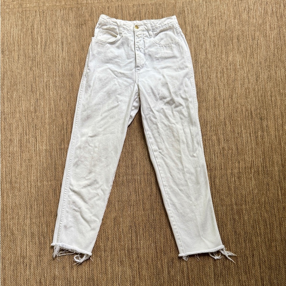 Vintage Thrifted White Denim Crop Jeans